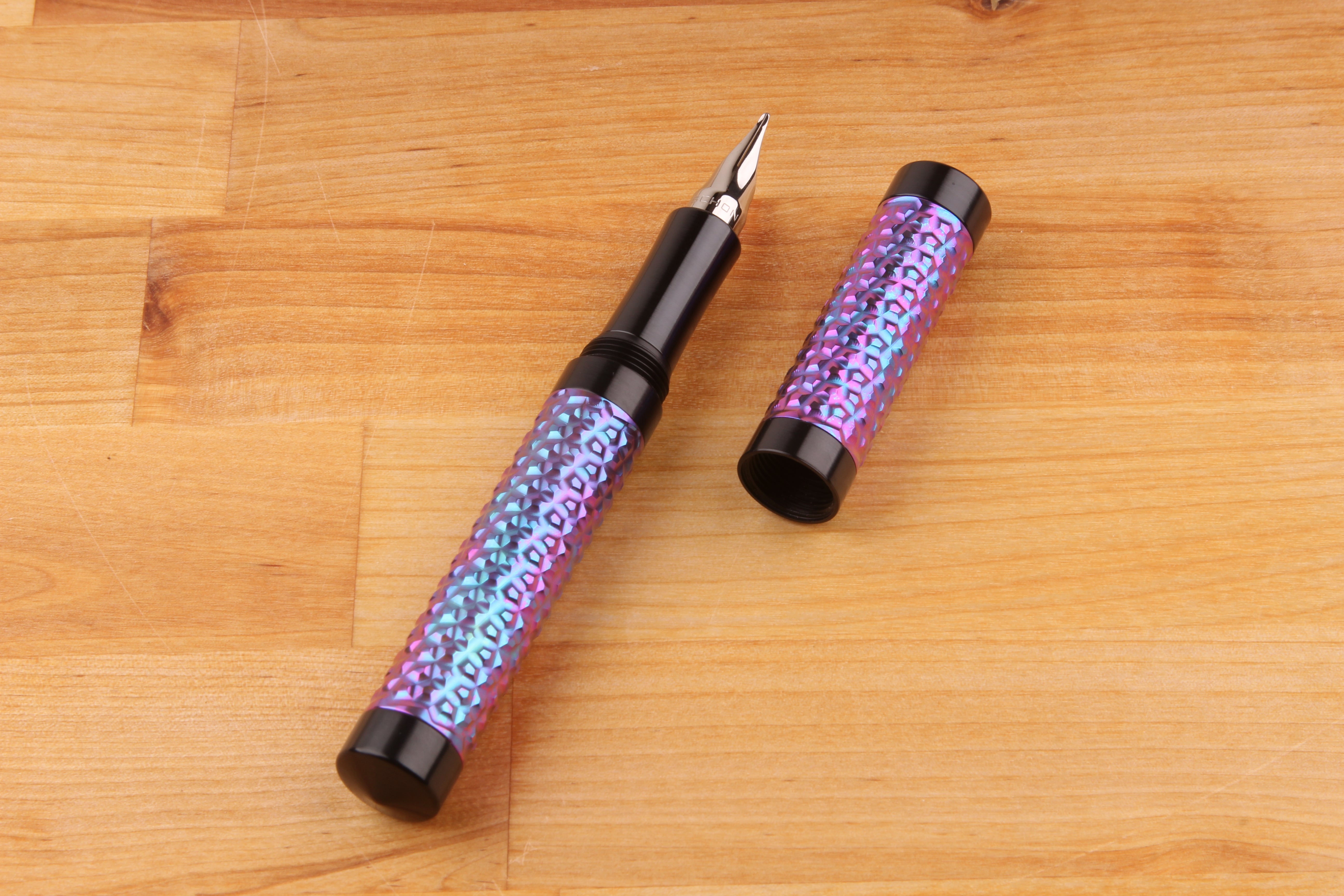 Faceted Titanium Shell Fountain Pen