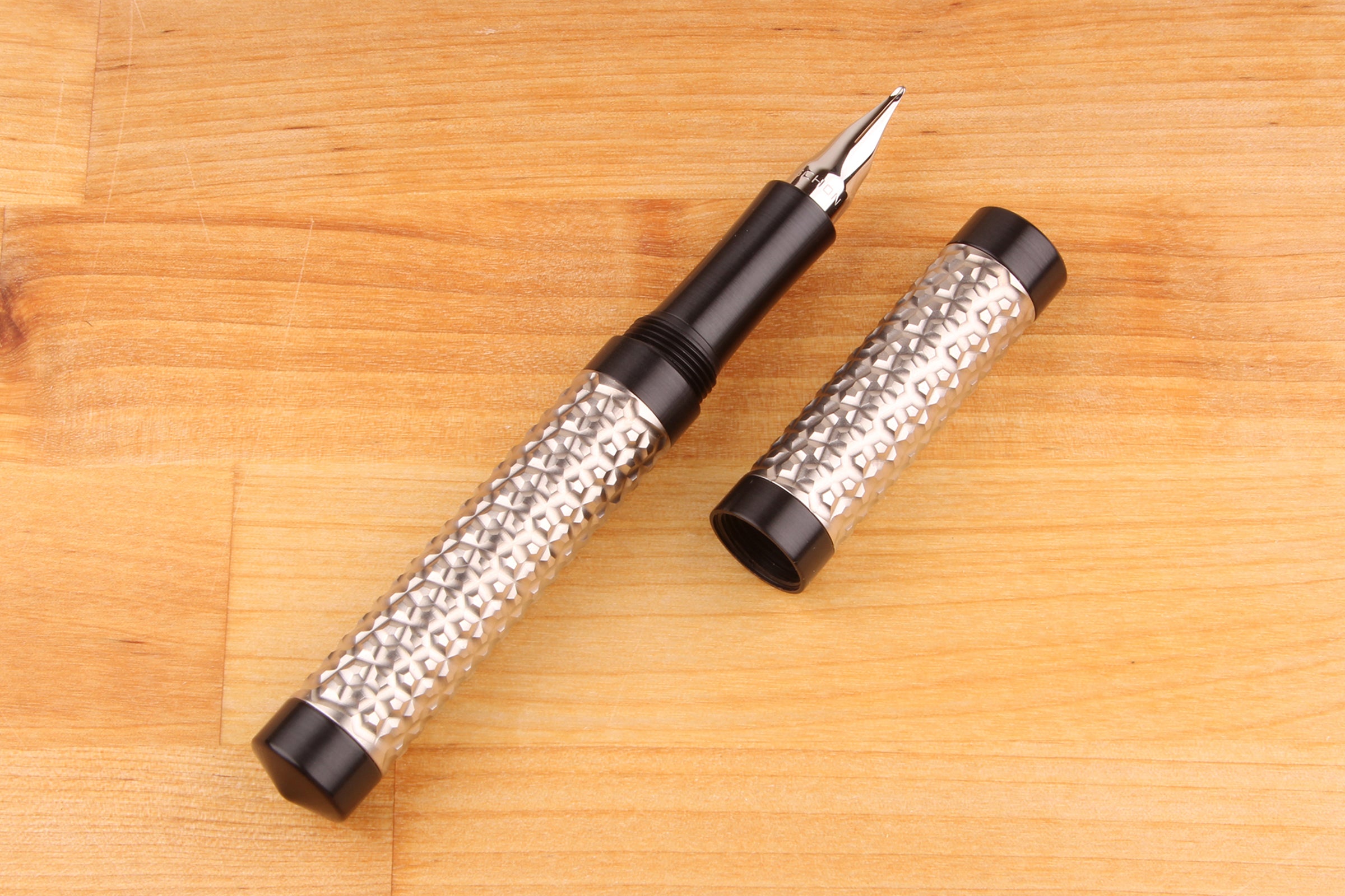 Faceted Titanium Shell Fountain Pen