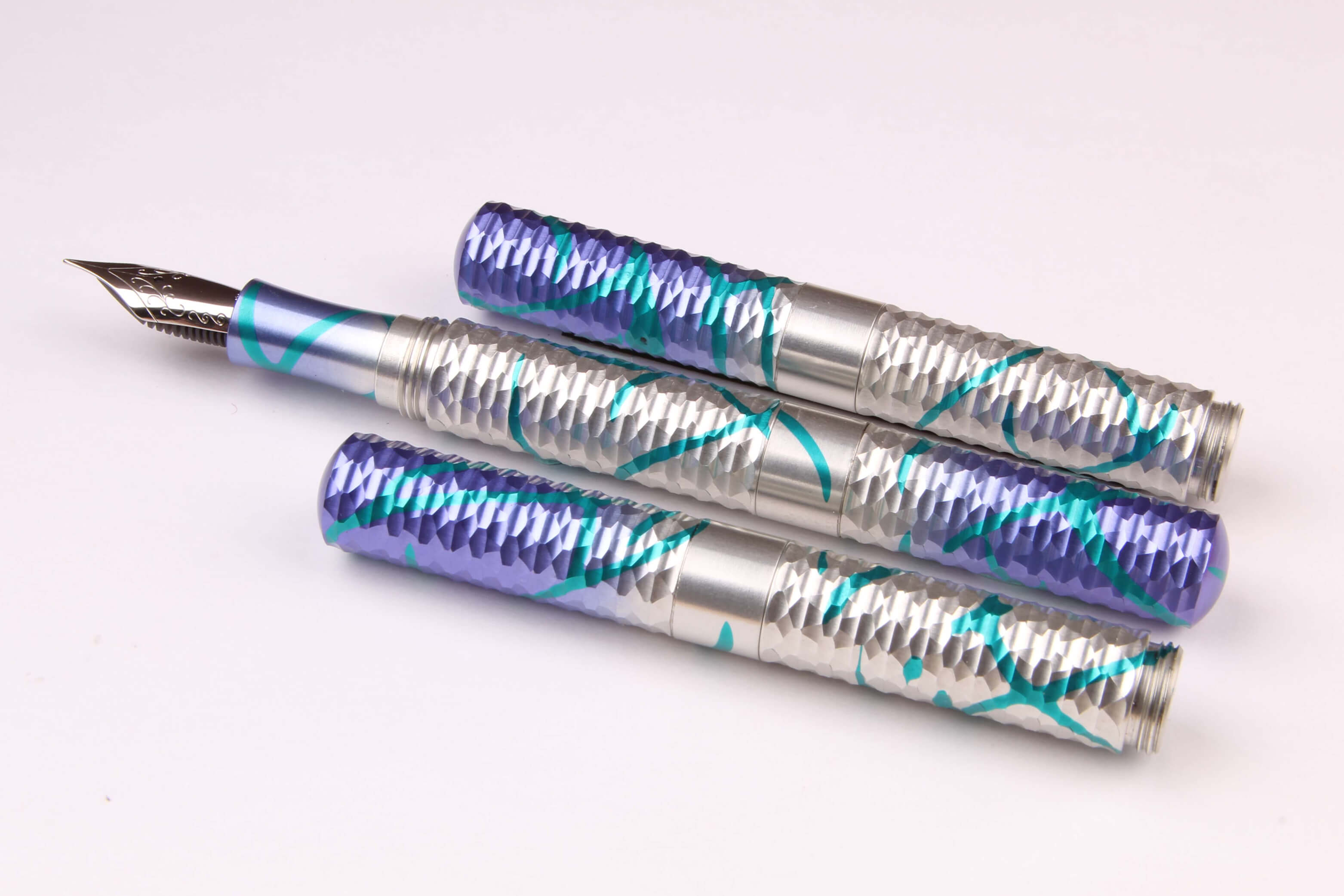 Anodized Aluminum Faceted "Pocket Six" Fountain Pen