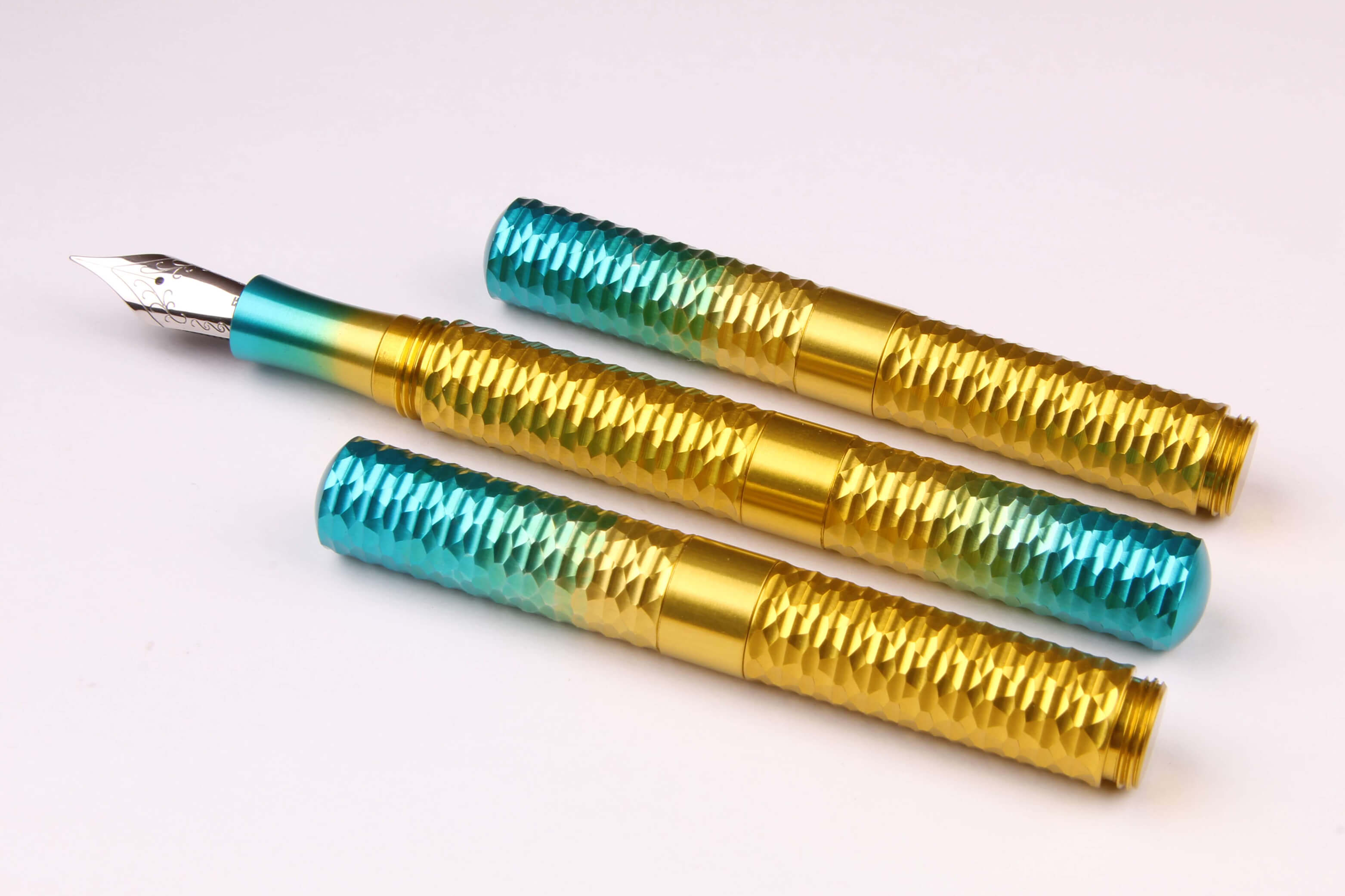 Anodized Aluminum Faceted "Pocket Six" Fountain Pen