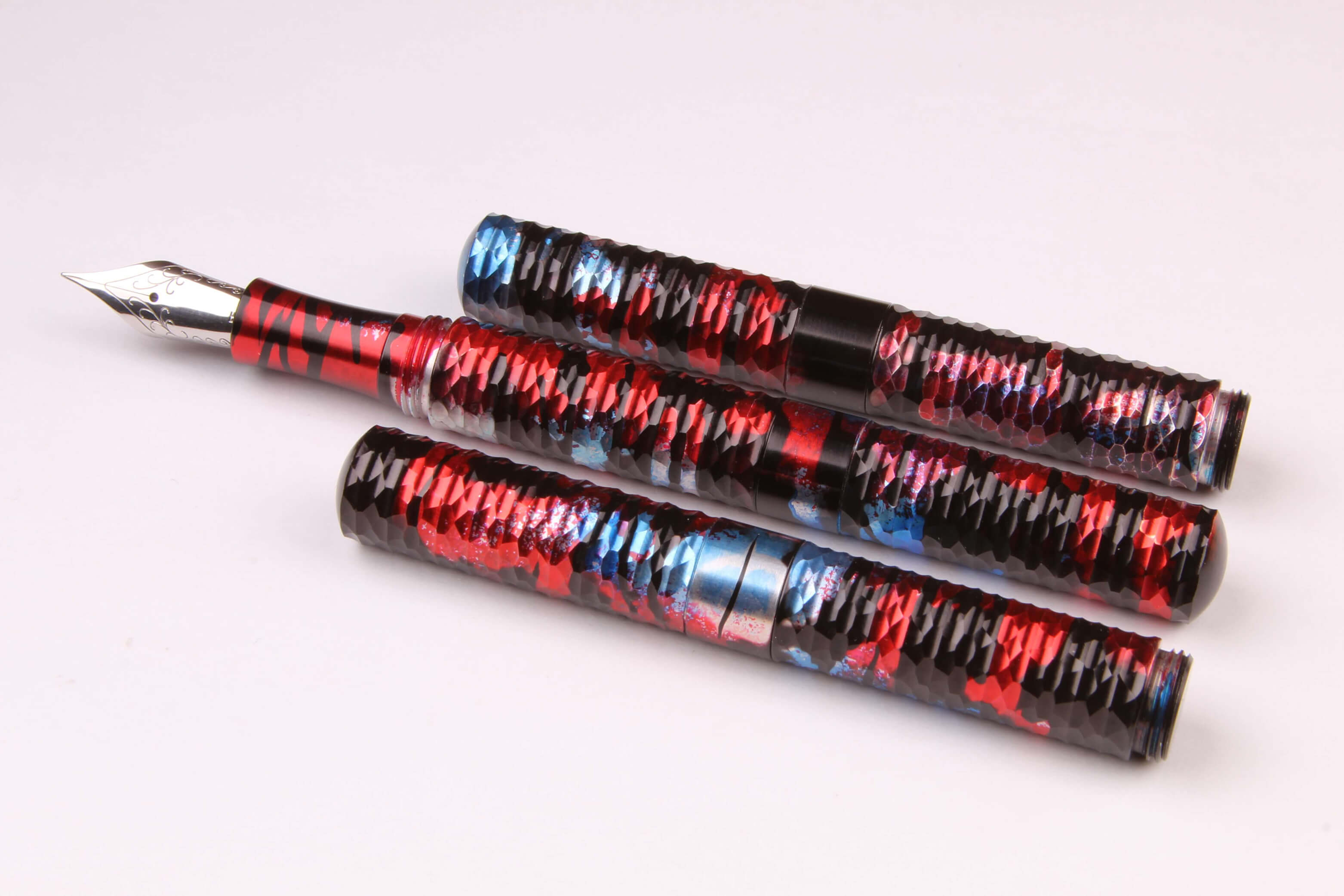 Anodized Aluminum Faceted "Pocket Six" Fountain Pen