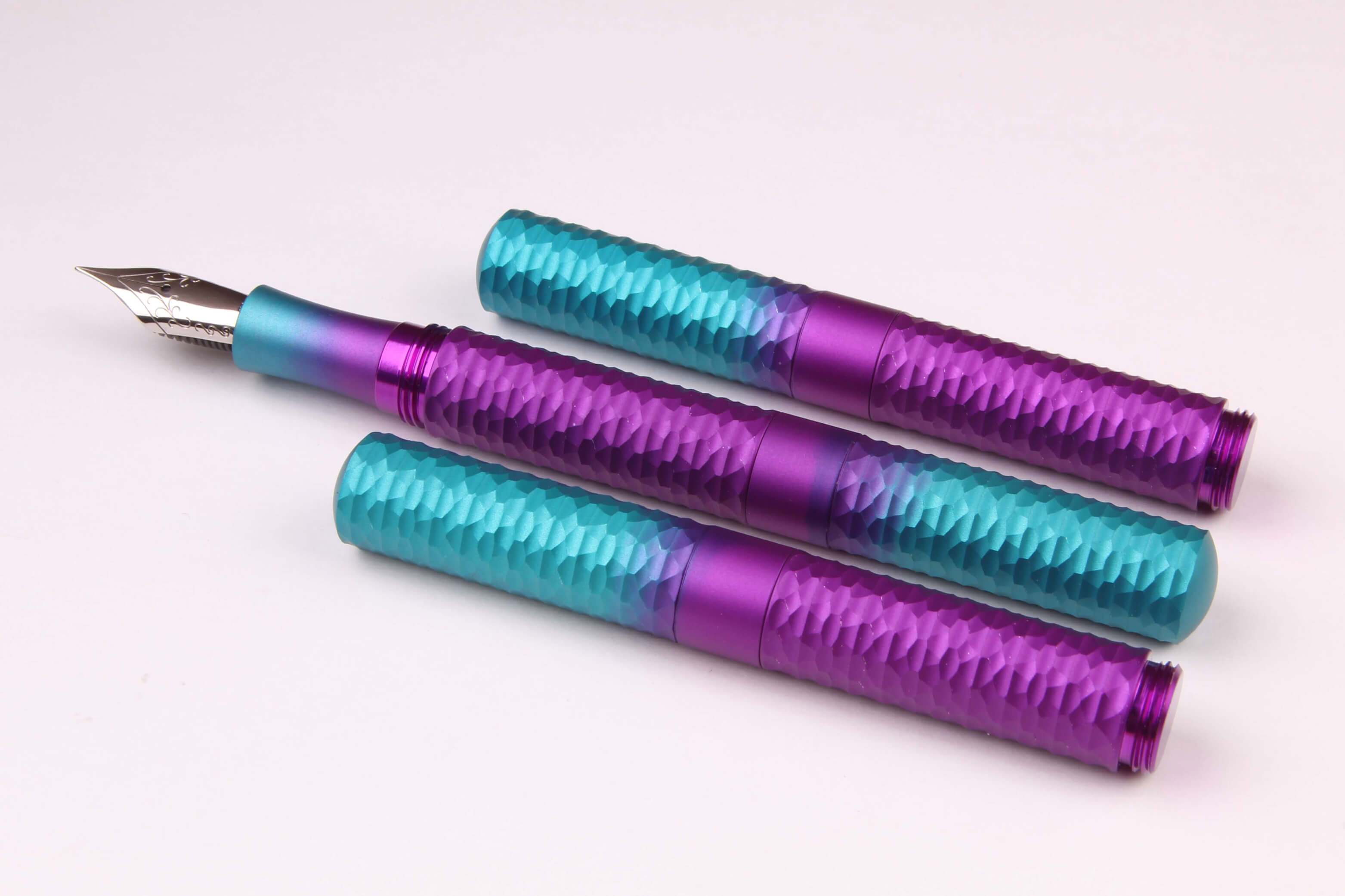 Anodized Aluminum Faceted "Pocket Six" Fountain Pen